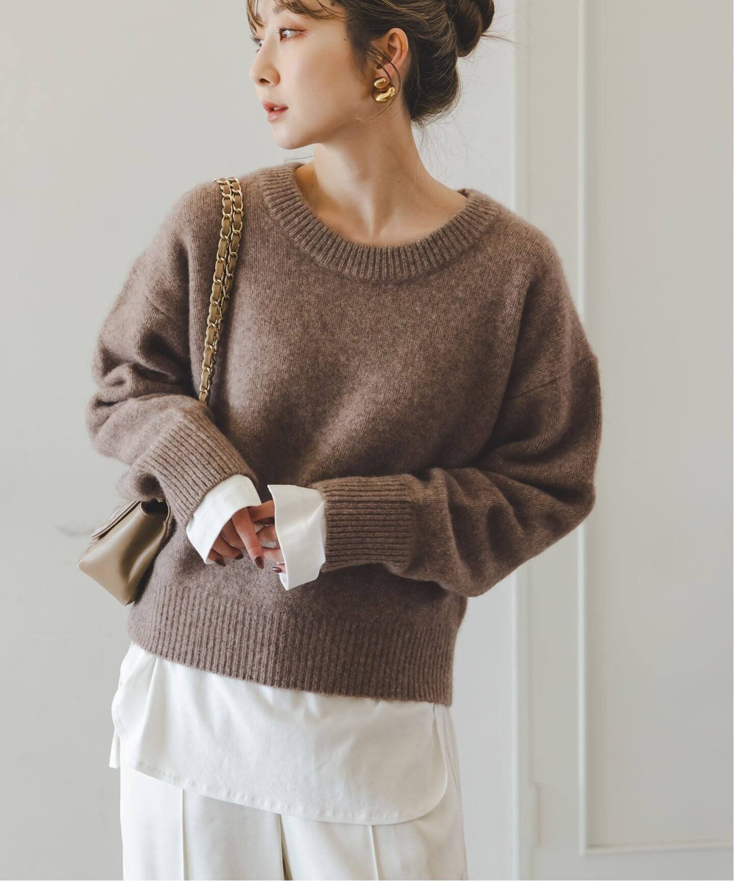 【ノーブル / スピック&スパン/NOBLE / Spick & Span】の《追加》YAKクルーネックプルオーバー2 インテリア・キッズ・メンズ・レディースファッション・服の通販 founy(ファニー) ファッション Fashion レディースファッション Fashion for Women トップス・カットソー Cut & Sew Tops カジュアルプルオーバー・ニットトップス Pullovers & Knit Tops / Casual Pullovers ショート Short, Short Length ボトム Bottoms, Lower Wear 人気 Popular, Best Seller ブラウン D|ID: prp329100004795670 ipo3291000000034794215