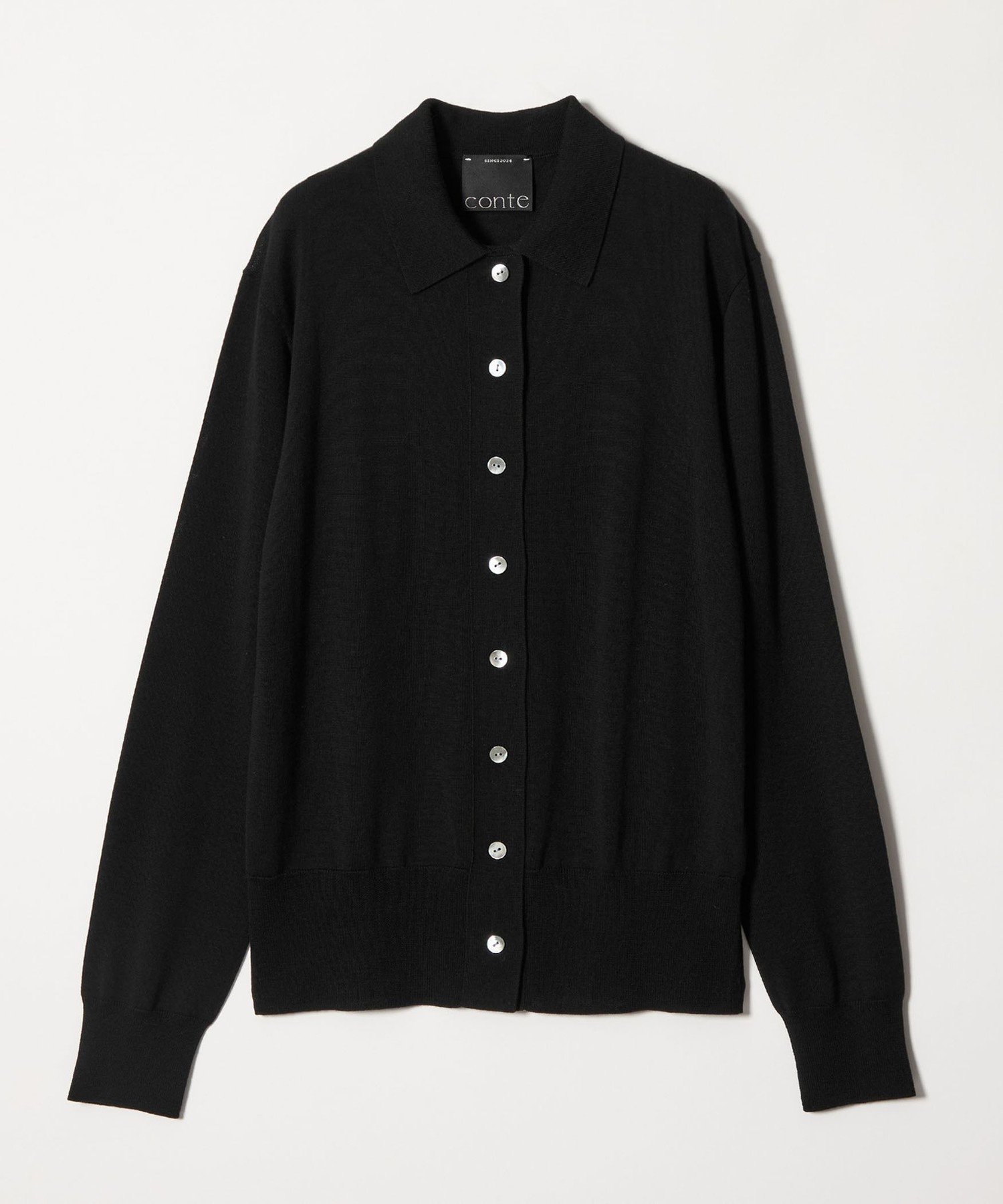 【ユナイテッドアローズ/UNITED ARROWS】のconte ポロカラー カーディガン インテリア・キッズ・メンズ・レディースファッション・服の通販 founy(ファニー) 　ファッション　Fashion　レディースファッション　Fashion for Women　トップス・カットソー　Cut & Sew Tops　カーディガン・羽織り　Layered Style Cardigans　カーディガン　Cardigan, Knitwear　シンプル　Simple, Minimal　プレート　Plate, Dish　夏　Summer　羽織　Haori, Light Jacket　BLACK|ID: prp329100004795672 ipo3291000000034917490