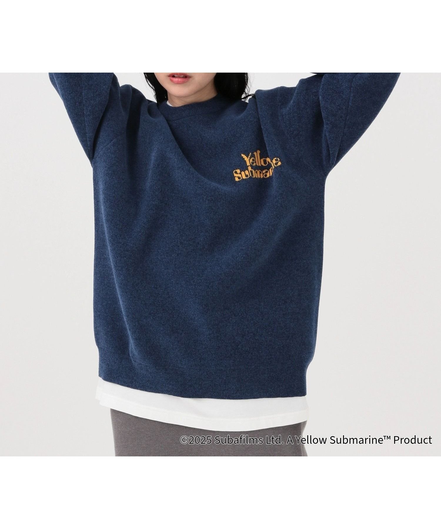 【グローバルワーク/GLOBAL WORK】のTHE BEATLES/やわらかリッチモールニット/625301 インテリア・キッズ・メンズ・レディースファッション・服の通販 founy(ファニー) ファッション Fashion レディースファッション Fashion for Women トップス・カットソー Cut & Sew Tops ニット Knit Tops & Sweaters おすすめ Recommended / Our Picks モチーフ Motif, Design Theme エレガント 上品 Elegant ネイビー*YellowSubmarine89|ID: prp329100004795679 ipo3291000000034794255