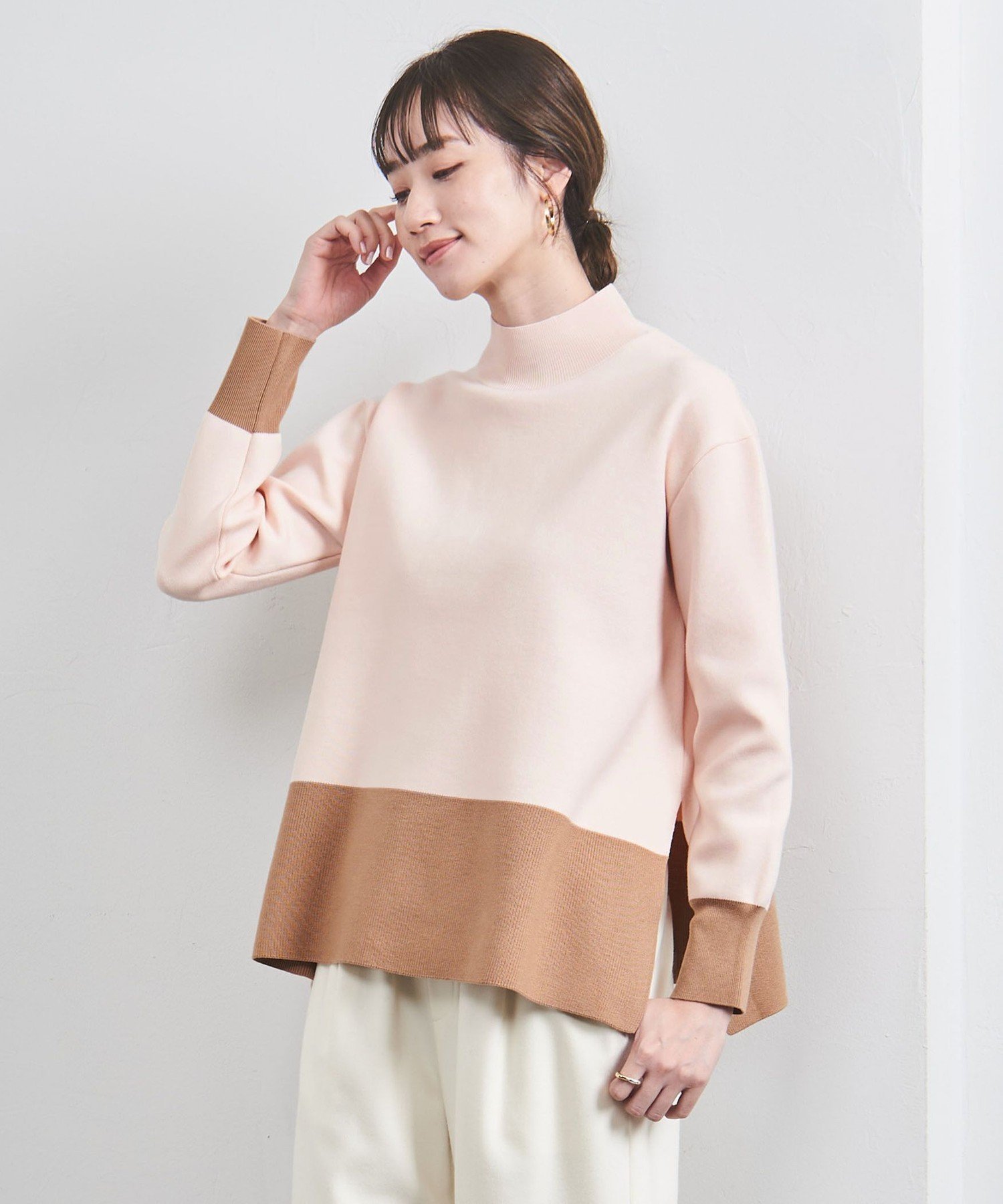 【ユナイテッドアローズ/UNITED ARROWS】のテントライン ハイネック ニット インテリア・キッズ・メンズ・レディースファッション・服の通販 founy(ファニー) ファッション Fashion レディースファッション Fashion for Women トップス・カットソー Cut & Sew Tops ニット Knit Tops & Sweaters 畦 Ribbed Knit ストレート Straight, Straight Cut スリット Slit, Slit Detail テーパード Tapered, Tapered Pants ハイネック High Neck, Mock Neck アウトレット Outlet / Clearance おすすめ Recommended / Our Picks LT.PINK|ID: prp329100004795691 ipo3291000000034794312