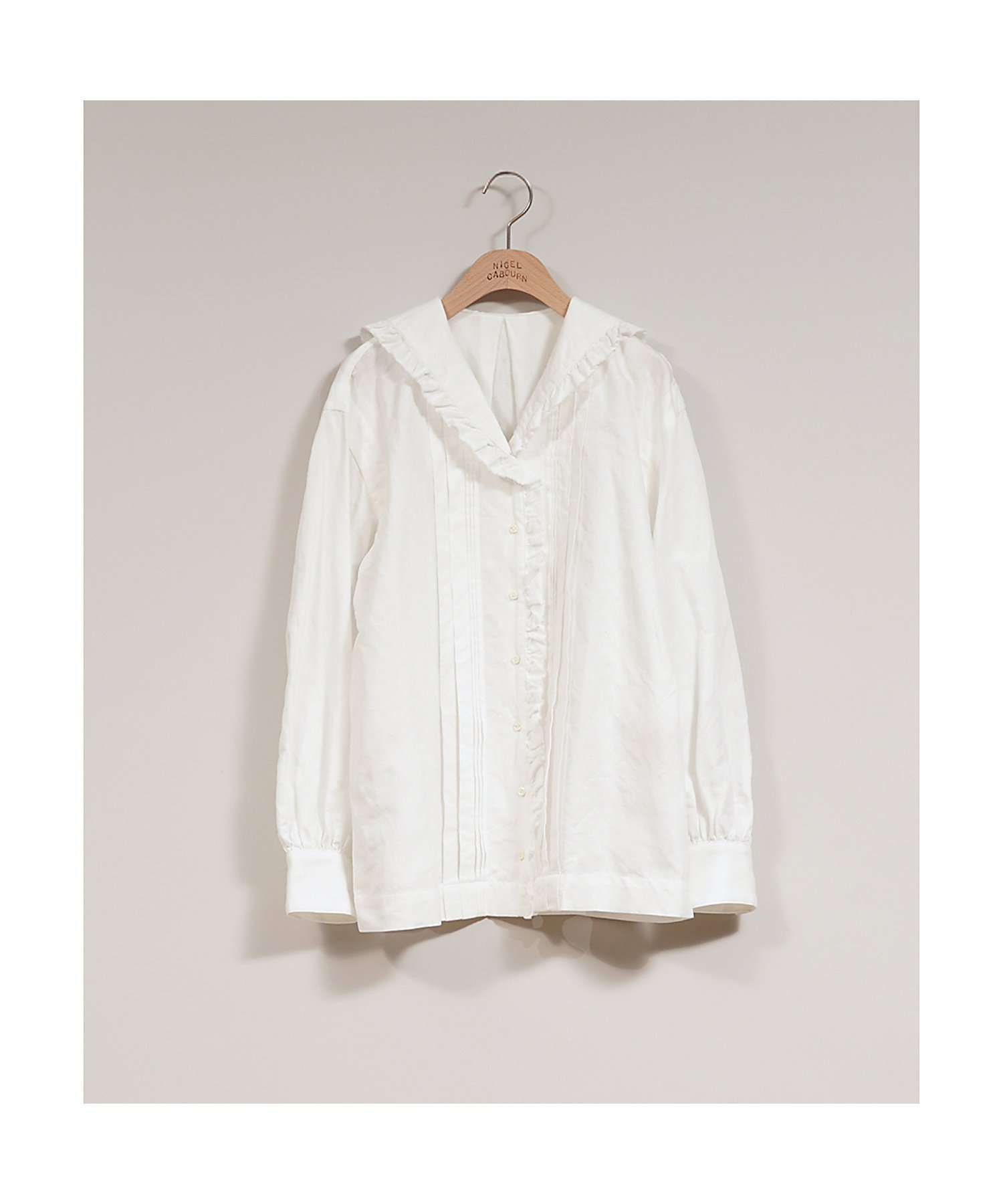 【ナイジェル ケーボン/NIGEL CABOURN】の【公式】WOMAN / マリンブラウス -コットンリネン / MARINE BL インテリア・キッズ・メンズ・レディースファッション・服の通販 founy(ファニー) 　ファッション　Fashion　レディースファッション　Fashion for Women　トップス・カットソー　Cut & Sew Tops　シャツ・ブラウス・オフィスカジュアル　Elegant Blouses & Button-Ups　デニム　Denim, Jeans Material　フリル　Frill, Ruffle　モダン　Modern, Contemporary　リネン　Linen, Linen Fabric　オフホワイト|ID: prp329100004795693 ipo3291000000035081402