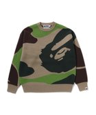 【ア ベイシング エイプ/A BATHING APE】のMEGA ABC CAMO KNIT CREWNECK SWEATSHIRT 人気、トレンドファッション・服の通販 founy(ファニー) ファッション Fashion レディースファッション Fashion for Women トップス・カットソー Cut & Sew Tops ニット Knit Tops & Sweaters シャツ・ブラウス・オフィスカジュアル Elegant Blouses & Button-Ups レディースパーカー・カジュアルフーディー Casual Hoodies & Sweatshirts ロングTシャツ・Tシャツ Longline T-Shirts & Tees スウェット・クルーネックトップス Sweatshirts & Crewnecks / Relaxed Fit Sweat Tops アクリル Acrylic Material thumbnail GREEN|ID: prp329100004795699 ipo3291000000034871263