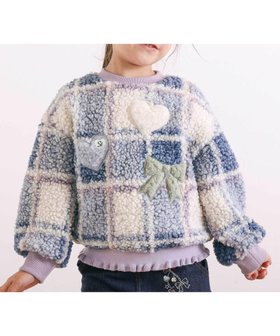 【ベベ オンライン ストア/BEBE ONLINE STORE / KIDS】のハートリボンキラキラボアパッチもこもこチェックトレーナー(80~130cm) 人気、トレンドファッション・服の通販 founy(ファニー) ファッション Fashion キッズファッション Fashion for Kids 秋 Autumn コンパクト Compact, Small Size チェック Check, Plaid, Tartan トレーナー Sweatshirt, Trainer パッチ Patch, Appliqué フリル Frill, Ruffle フレンチ French, French Style フロント Front, Front Design ボトム Bottoms, Lower Wear ミックス Mix, Mixed Style モチーフ Motif, Design Theme リボン Ribbon, Bow A/W・秋冬 Autumn/Winter おすすめ Recommended / Our Picks お家時間・ステイホーム Stay Home / At Home エレガント 上品 Elegant 2025年 2025 2025-2026秋冬・A/W Autumn/Winter 2025–26 AW25–26 |ID:prp329100004795710
