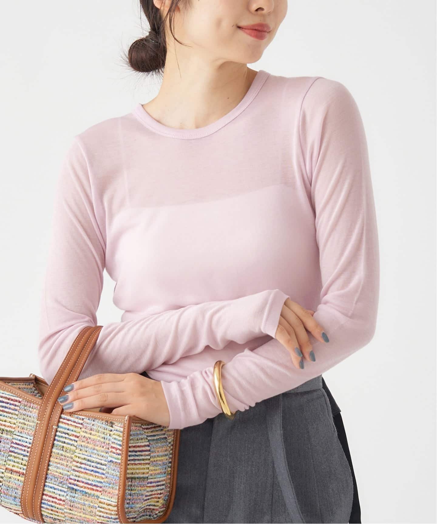 【イエナ/IENA】の《追加2》リヨセルカシミヤロングTシャツ インテリア・キッズ・メンズ・レディースファッション・服の通販 founy(ファニー) ファッション Fashion レディースファッション Fashion for Women トップス・カットソー Cut & Sew Tops シャツ・ブラウス・オフィスカジュアル Elegant Blouses & Button-Ups ロングTシャツ・Tシャツ Longline T-Shirts & Tees 2024年 2024 2024-2025秋冬・A/W Autumn/Winter 2024–25 AW24–25 シアー Sheer, See-Through ジャケット Jacket, Outerwear ロング Long, Long-Length ピンク|ID: prp329100004795724 ipo3291000000034794490