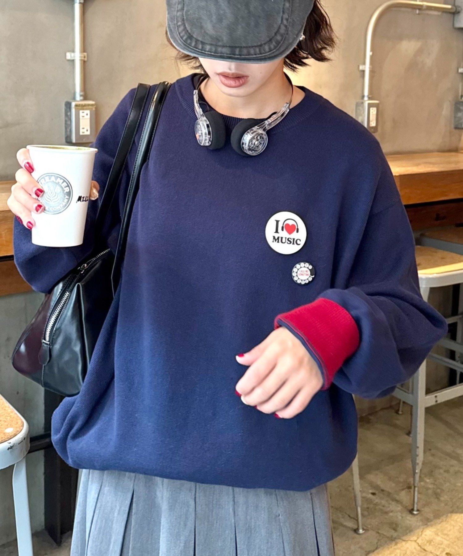 【チャオパニックティピー/CIAOPANIC TYPY】の【洗えるニット】ユニセックスビックシルエットロンTeeライクニット インテリア・キッズ・メンズ・レディースファッション・服の通販 founy(ファニー) 　ファッション　Fashion　レディースファッション　Fashion for Women　トップス・カットソー　Cut & Sew Tops　ニット　Knit Tops & Sweaters　ロングTシャツ・Tシャツ　Longline T-Shirts & Tees　インナー　Innerwear　洗える　Machine Washable　ショーツ　Shorts, Short Pants　スラックス　Slacks, Dress Pants　ダウン　Down, Puffer　デニム　Denim, Jeans Material　トレンド　Trend, Trending Now　ブルゾン　Blouson, Bomber Jacket　無地　Plain, Solid Color　ロング　Long, Long-Length　冬　Winter / This Winter　おすすめ　Recommended / Our Picks　ネイビー|ID: prp329100004795740 ipo3291000000034794566