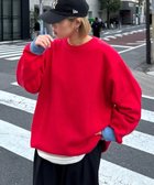 【チャオパニックティピー/CIAOPANIC TYPY】の【洗えるニット】ユニセックスビックシルエットロンTeeライクニット レッド|ID: prp329100004795740 ipo3291000000034794567