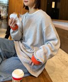 【チャオパニックティピー/CIAOPANIC TYPY】の【洗えるニット】ユニセックスビックシルエットロンTeeライクニット ライトグレー|ID: prp329100004795740 ipo3291000000034794569