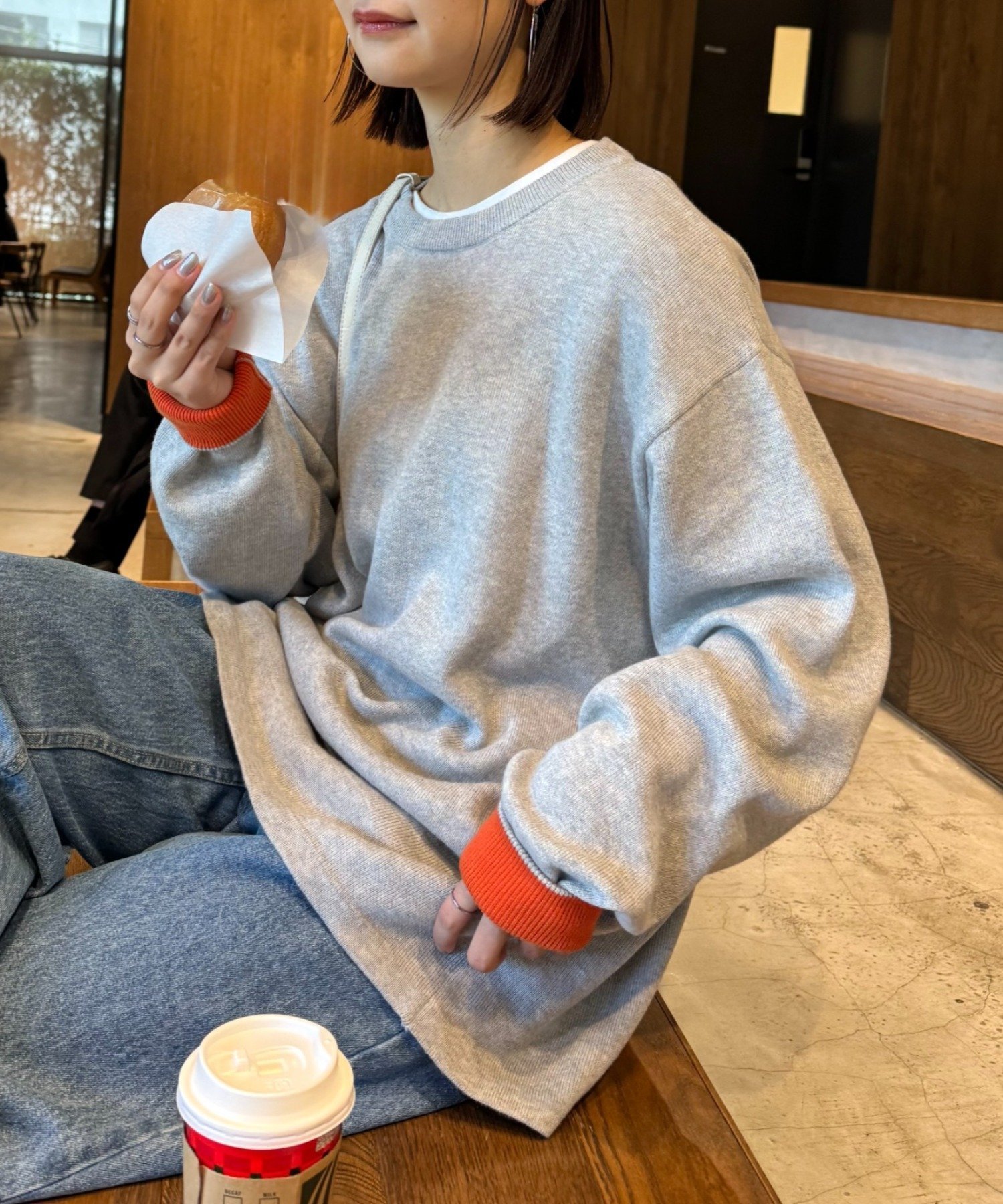 【チャオパニックティピー/CIAOPANIC TYPY】の【洗えるニット】ユニセックスビックシルエットロンTeeライクニット インテリア・キッズ・メンズ・レディースファッション・服の通販 founy(ファニー) 　ファッション　Fashion　レディースファッション　Fashion for Women　トップス・カットソー　Cut & Sew Tops　ニット　Knit Tops & Sweaters　ロングTシャツ・Tシャツ　Longline T-Shirts & Tees　インナー　Innerwear　洗える　Machine Washable　ショーツ　Shorts, Short Pants　スラックス　Slacks, Dress Pants　ダウン　Down, Puffer　デニム　Denim, Jeans Material　トレンド　Trend, Trending Now　ブルゾン　Blouson, Bomber Jacket　無地　Plain, Solid Color　ロング　Long, Long-Length　冬　Winter / This Winter　おすすめ　Recommended / Our Picks　ライトグレー|ID: prp329100004795740 ipo3291000000034794569