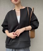 【スタイルドア/STYLEDOOR】のダンボールフロント2wayクルーネックプルオーバー ブラック|ID: prp329100004795765 ipo3291000000034794688