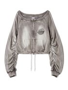 【スナイデル/SNIDEL】の【SNIDEL/NUTMEG】オフショルジップロゴプルオーバー GRY[006]|ID:prp329100004795770