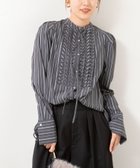 【ノーリーズ/NOLLEY'S】の【MARILYN MOON/マリリーンムーン】タックフリルストライプブラウス ブラック・グレー系3|ID: prp329100004795805 ipo3291000000034794860