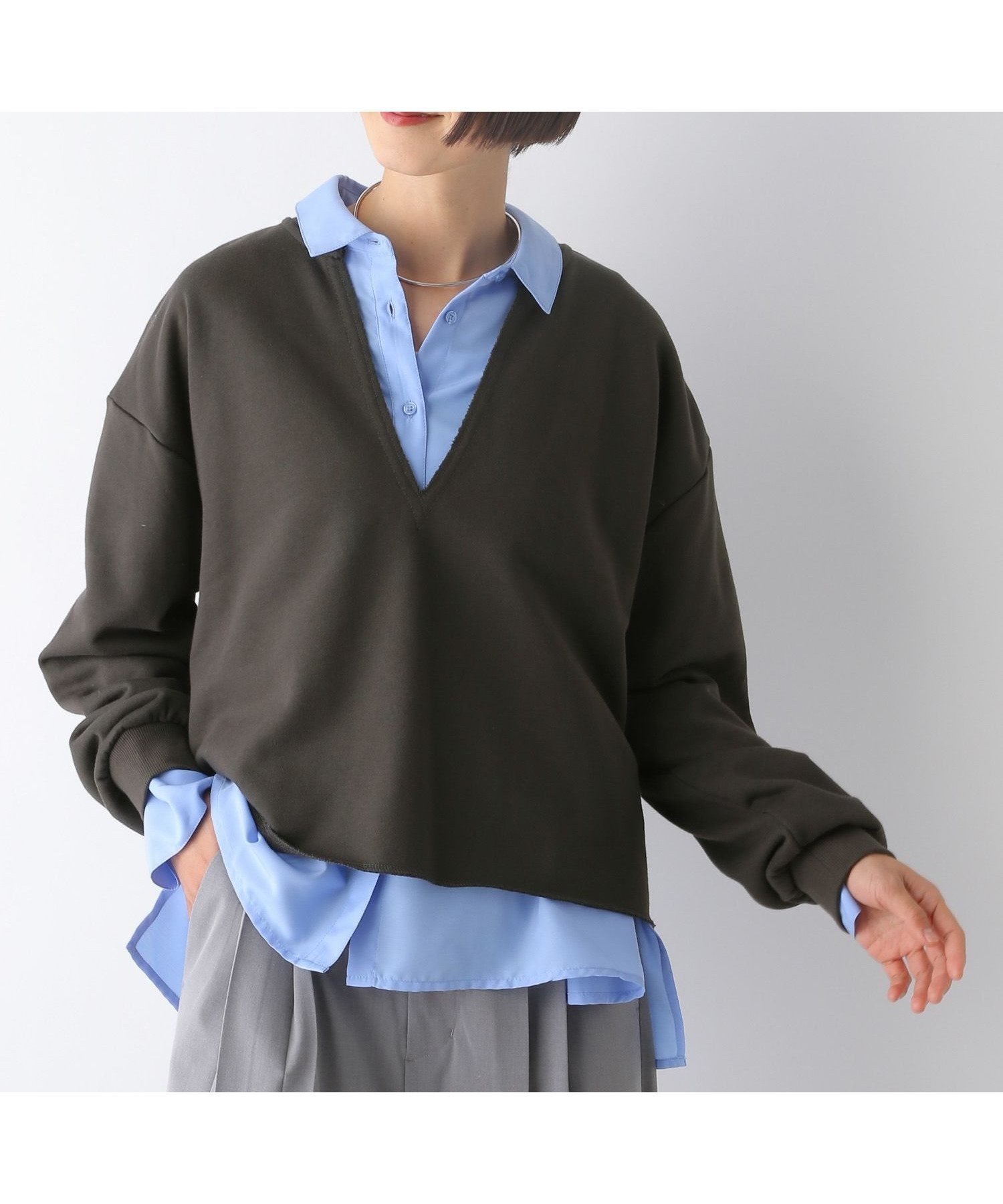 【レプシィム ローリーズファーム/LEPSIM LOWRYS FARM】の深Vネックプルオーバー インテリア・キッズ・メンズ・レディースファッション・服の通販 founy(ファニー) ファッション Fashion レディースファッション Fashion for Women トップス・カットソー Cut & Sew Tops カジュアルプルオーバー・ニットトップス Pullovers & Knit Tops / Casual Pullovers Vネックトップス V-Neck Tops / V-Cut Neckline Shirts おすすめ Recommended / Our Picks スウェット / スエット Sweatshirt, Sweatwear チェック Check, Plaid, Tartan トレンド Trend, Trending Now チャコール19|ID: prp329100004795868 ipo3291000000034795158