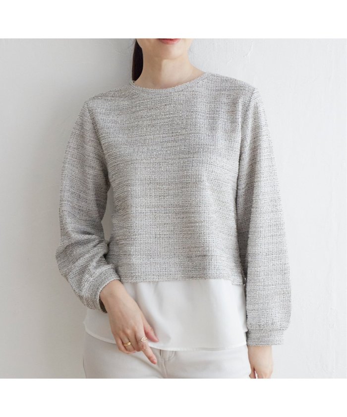 【イッカ/ikka】のカットツイードレイヤードプルオーバー インテリア・キッズ・メンズ・レディースファッション・服の通販 founy(ファニー) https://founy.com/ ファッション Fashion レディースファッション Fashion for Women トップス・カットソー Cut & Sew Tops カジュアルプルオーバー・ニットトップス Pullovers & Knit Tops / Casual Pullovers おすすめ Recommended / Our Picks カットソー Cut and Sewn Top ツイード／ツィード Choker, Choker Necklace ツイード Twill, Twill Weave トレンド Trend, Trending Now ドッキング Docking, Mixed Material バランス Balance, Style Balance ワイド Wide, Wide Fit 人気 Popular, Best Seller |ID: prp329100004795871 ipo3291000000034795190