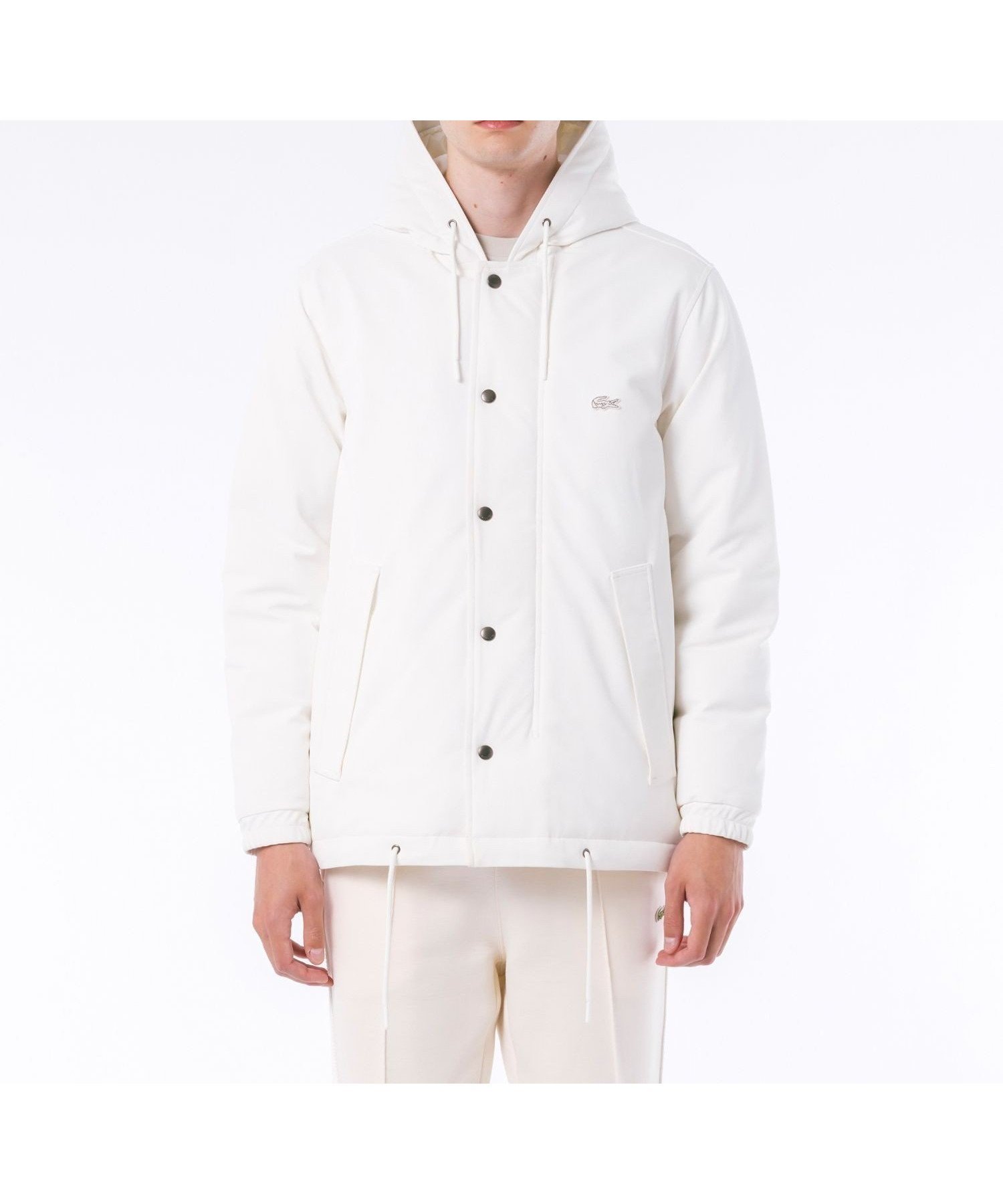 【ラコステ/LACOSTE / MEN】のRDS認証ダウン 耐水透湿メンブレン バルーンシルエット ボリューム ピケダウンジャケット / フーディ インテリア・キッズ・メンズ・レディースファッション・服の通販 founy(ファニー) 　ファッション　Fashion　メンズファッション　Fashion for Men　アウトドア　Outdoor Clothing　ジャケット　Jacket, Outerwear　スタイリッシュ　Stylish, Fashionable　ダウン　Down, Puffer　ドローストリング　Drawstring, Pull Cord　バルーン　Balloon, Balloon Silhouette　ポケット　Pocket, Pocket Detail　オフホワイト|ID: prp329100004795876 ipo3291000000035007373