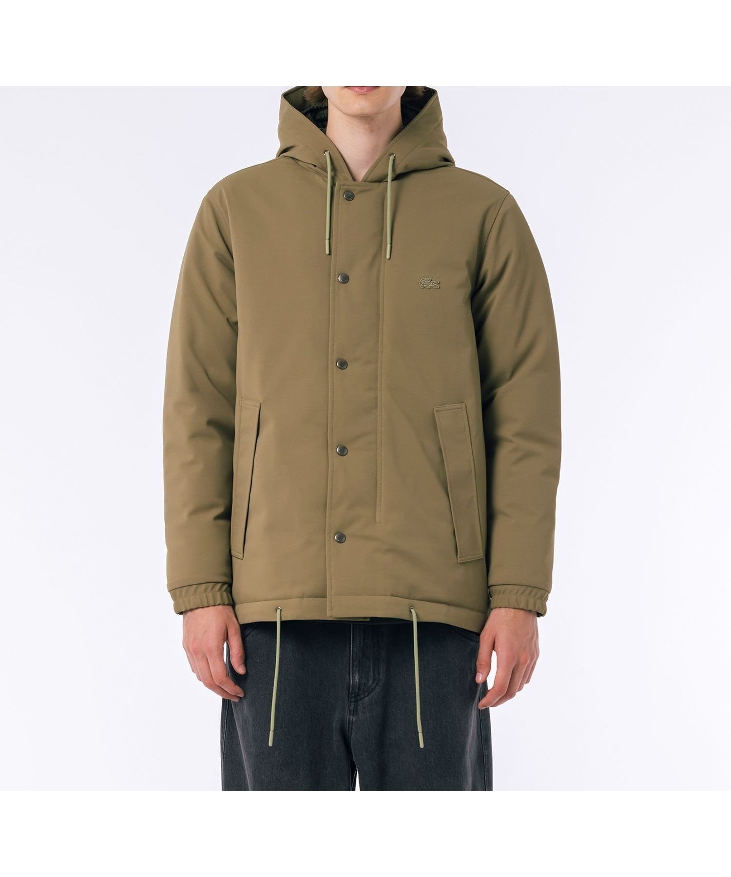 【ラコステ/LACOSTE / MEN】のRDS認証ダウン 耐水透湿メンブレン バルーンシルエット ボリューム ピケダウンジャケット / フーディ インテリア・キッズ・メンズ・レディースファッション・服の通販 founy(ファニー) 　ファッション　Fashion　メンズファッション　Fashion for Men　アウトドア　Outdoor Clothing　ジャケット　Jacket, Outerwear　スタイリッシュ　Stylish, Fashionable　ダウン　Down, Puffer　ドローストリング　Drawstring, Pull Cord　バルーン　Balloon, Balloon Silhouette　ポケット　Pocket, Pocket Detail　カーキ|ID: prp329100004795876 ipo3291000000035007374