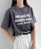 【アンドミー/andme】のメッセージ ロゴ プリント 半袖 Tシャツ スミクロ×ホワイト|ID: prp329100004795880 ipo3291000000034795229