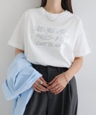 【アンドミー/andme】のメッセージ ロゴ プリント 半袖 Tシャツ オフホワイト×シルバー|ID: prp329100004795880 ipo3291000000034795232