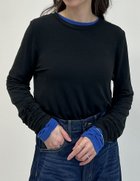 【リエディ/Re:EDIT】のシアースムース袖シャーリングロンT 人気、トレンドファッション・服の通販 founy(ファニー) ファッション Fashion レディースファッション Fashion for Women トップス・カットソー Cut & Sew Tops ロングTシャツ・Tシャツ Longline T-Shirts & Tees アクセサリー Fashion Accessories インナー Innerwear キャミワンピース Cami Dress, Slip Dress シアー Sheer, See-Through シャーリング Shirring, Ruched シンプル Simple, Minimal スラックス Slacks, Dress Pants デコルテ Décolleté, Neckline デニム Denim, Jeans Material トレンド Trend, Trending Now ネックレス Necklace, Pendant Necklace ビスチェ Bustier, Corset Top フィット Fit, Slim Fit ブレスレット Bracelet, Wristband ベーシック Basic, Essential ロング Long, Long-Length おすすめ Recommended / Our Picks エレガント 上品 Elegant thumbnail ブラック|ID: prp329100004795884 ipo3291000000034795246