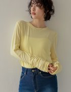 【リエディ/Re:EDIT】のシアースムース袖シャーリングロンT 人気、トレンドファッション・服の通販 founy(ファニー) ファッション Fashion レディースファッション Fashion for Women トップス・カットソー Cut & Sew Tops ロングTシャツ・Tシャツ Longline T-Shirts & Tees アクセサリー Fashion Accessories インナー Innerwear キャミワンピース Cami Dress, Slip Dress シアー Sheer, See-Through シャーリング Shirring, Ruched シンプル Simple, Minimal スラックス Slacks, Dress Pants デコルテ Décolleté, Neckline デニム Denim, Jeans Material トレンド Trend, Trending Now ネックレス Necklace, Pendant Necklace ビスチェ Bustier, Corset Top フィット Fit, Slim Fit ブレスレット Bracelet, Wristband ベーシック Basic, Essential ロング Long, Long-Length おすすめ Recommended / Our Picks エレガント 上品 Elegant thumbnail イエロー|ID: prp329100004795884 ipo3291000000034795253