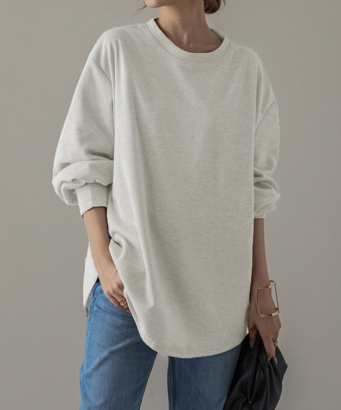 【ラジュール/Lajour】のボリュームスリーブプルオーバー インテリア・キッズ・メンズ・レディースファッション・服の通販 founy(ファニー) 　ファッション　Fashion　レディースファッション　Fashion for Women　トップス・カットソー　Cut & Sew Tops　カジュアルプルオーバー・ニットトップス　Pullovers & Knit Tops / Casual Pullovers　ボリューム袖・フリルスリーブブラウス　Voluminous & Ruffle Sleeves / Puffy Sleeve Tops　カットソー　Cut and Sewn Top　スリーブ　Sleeve, Long Sleeve / Short Sleeve　バランス　Balance, Style Balance　ベーシック　Basic, Essential　ルーズ　Loose, Oversized　ライトグレー|ID: prp329100004795891 ipo3291000000034795310