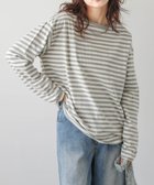 【ラジュール/Lajour】のボーダーロングスリーブT 人気、トレンドファッション・服の通販 founy(ファニー) ファッション Fashion レディースファッション Fashion for Women ストレッチ Stretch, Stretchy Fabric ダウン Down, Puffer トレンド Trend, Trending Now ボーダー Border, Stripe ルーズ Loose, Oversized ロング Long, Long-Length thumbnail グレー|ID: prp329100004795899 ipo3291000000034795334