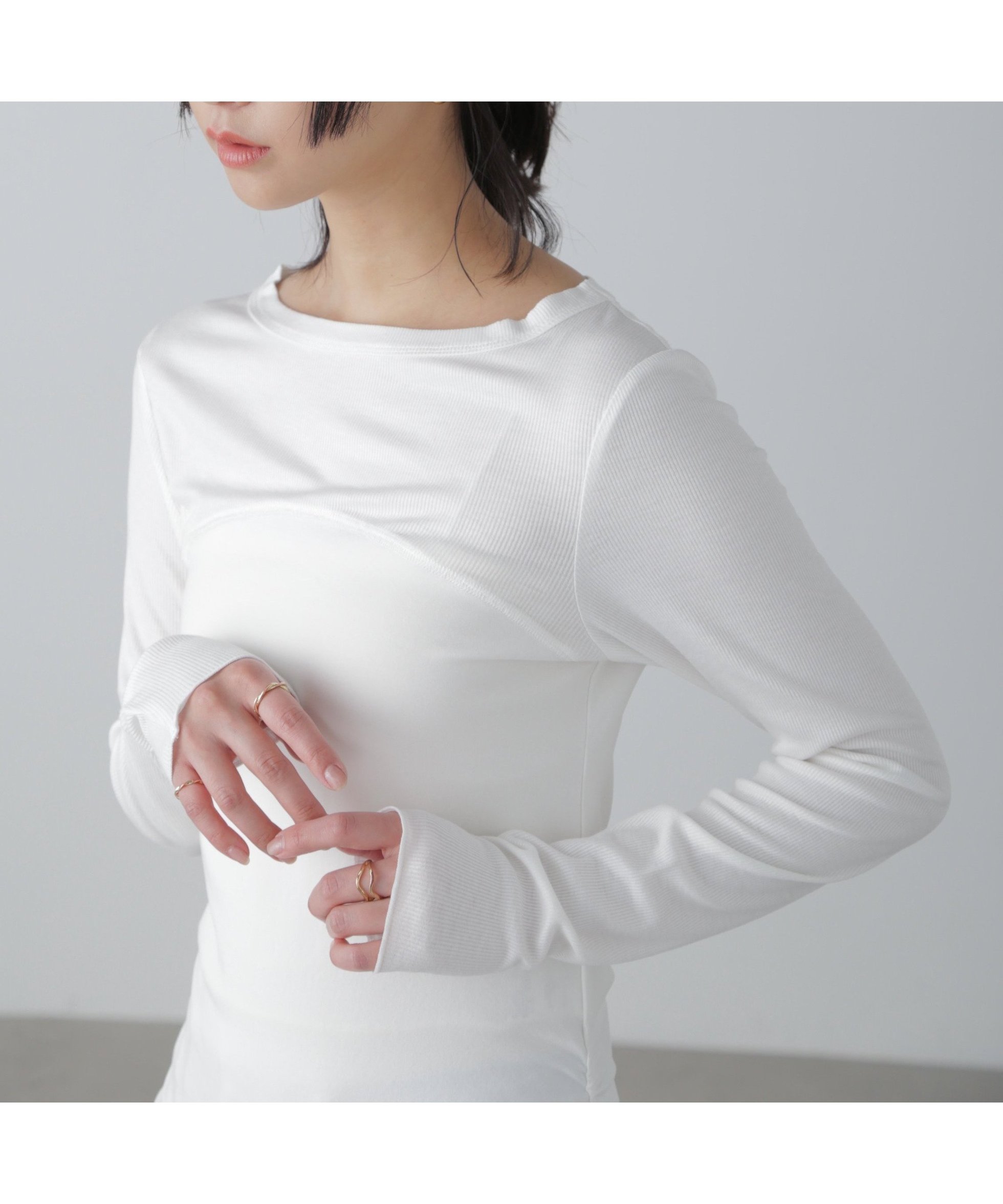 【フリーズマート/FREE'S MART】のMFM ビスチェドッキングカットソー 人気、トレンドファッション・服の通販 founy(ファニー) 　ファッション　Fashion　レディースファッション　Fashion for Women　トップス・カットソー　Cut & Sew Tops　カットソー・ベーシックTシャツ　Cut-and-Sewn Tops / Stretch Tees & Basics　ビスチェ　Bustiers & Corset Tops / Layered Bustier Style　おすすめ　Recommended / Our Picks　カットソー　Cut and Sewn Top　ジャケット　Jacket, Outerwear　デニム　Denim, Jeans Material　パーカー　Hoodie, Parka　マーメイド　Mermaid, Fishtail Silhouette　 other-1|ID: prp329100004795904 ipo3291000000034795369