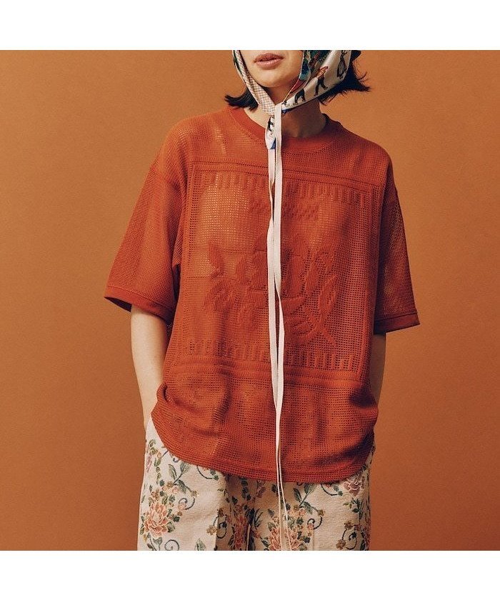 【フリークスストア/FREAK'S STORE】のメッシュ フラワー Tシャツ 25AW インテリア・キッズ・メンズ・レディースファッション・服の通販 founy(ファニー) 　ファッション　Fashion　レディースファッション　Fashion for Women　トップス・カットソー　Cut & Sew Tops　シャツ・ブラウス・オフィスカジュアル　Elegant Blouses & Button-Ups　ロングTシャツ・Tシャツ　Longline T-Shirts & Tees　2025年　2025　2025-2026秋冬・A/W　Autumn/Winter 2025–26 AW25–26　冬　Winter / This Winter　おすすめ　Recommended / Our Picks　コレクション　Collection, Seasonal Line　スポーティ　Sporty, Casual Athletic　タンク　Tank Top, Sleeveless Top　フラワー　Flower, Floral　メッシュ　Mesh, Net Fabric　モチーフ　Motif, Design Theme　レース　Lace, Lace Fabric　再入荷　Restock / Back in Stock　秋　Autumn　A/W・秋冬　Autumn/Winter　オレンジ|ID: prp329100004795907 ipo3291000000034795383