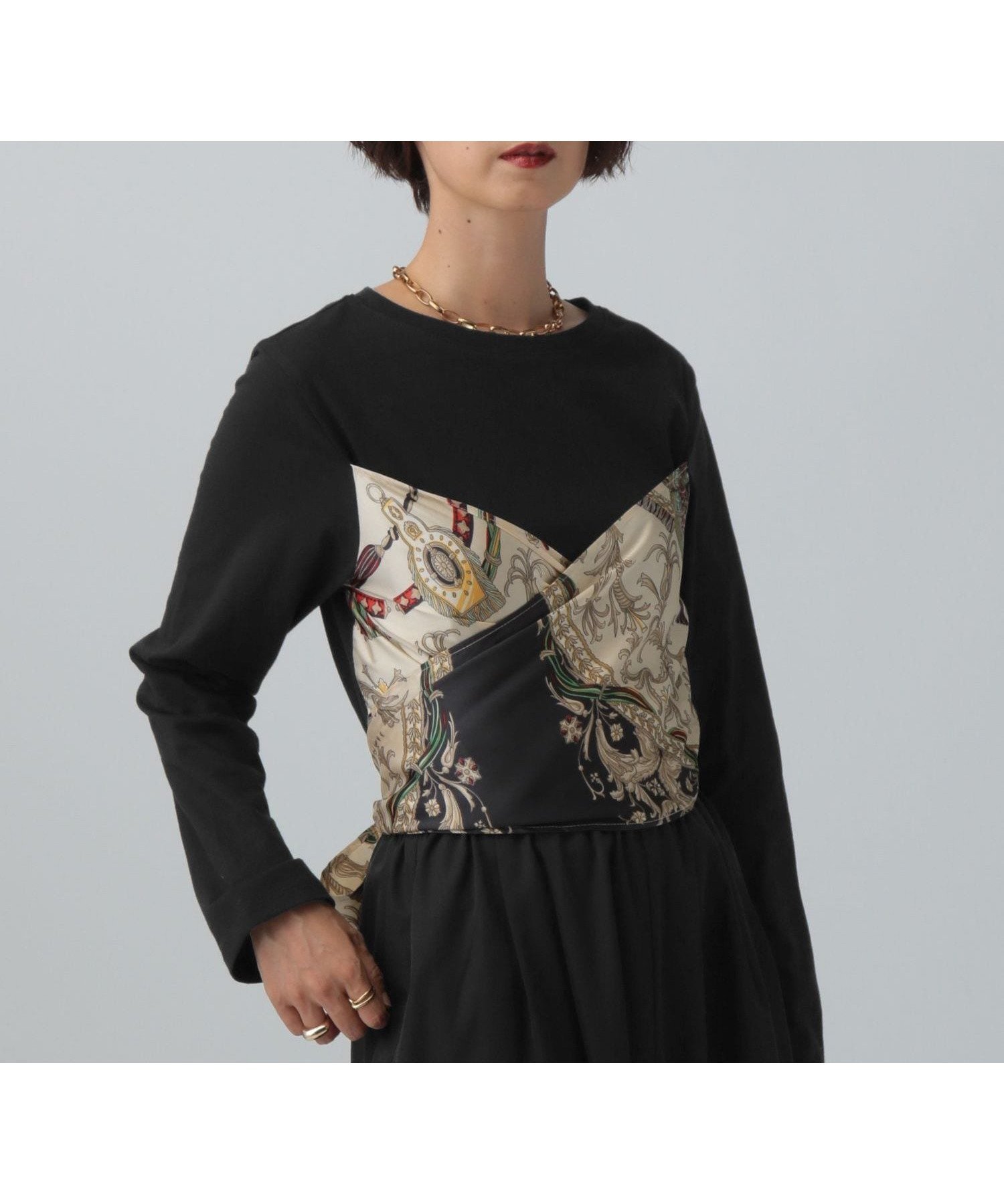 【レプシィム ローリーズファーム/LEPSIM LOWRYS FARM】のスカーフビスチェ風長袖プルオーバー インテリア・キッズ・メンズ・レディースファッション・服の通販 founy(ファニー) ファッション Fashion レディースファッション Fashion for Women トップス・カットソー Cut & Sew Tops カジュアルプルオーバー・ニットトップス Pullovers & Knit Tops / Casual Pullovers ビスチェ Bustiers & Corset Tops / Layered Bustier Style おすすめ Recommended / Our Picks インナー Innerwear ジャケット Jacket, Outerwear スカーフ Scarf, Neckwear ビスチェ Bustier, Corset Top 人気 Popular, Best Seller 夏 Summer A/W・秋冬 Autumn/Winter 長袖 Long Sleeve, Full Sleeve ブラック09|ID: prp329100004795914 ipo3291000000034795414