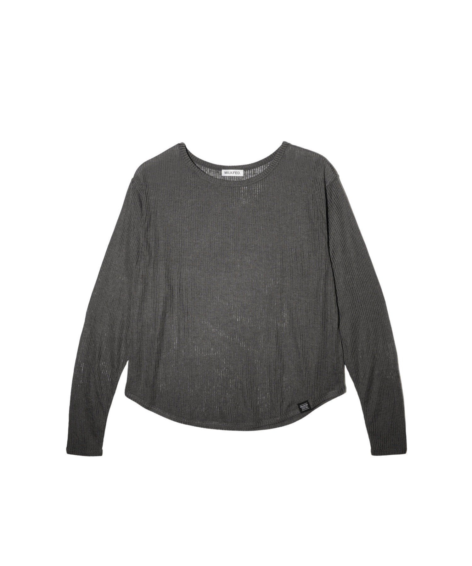 【ミルクフェド/MILKFED.】のSTRIPE SHEER L/S TOP MILKFED. インテリア・キッズ・メンズ・レディースファッション・服の通販 founy(ファニー) ファッション Fashion レディースファッション Fashion for Women キャミソール Camisole, Spaghetti Strap Top シアー Sheer, See-Through タンク Tank Top, Sleeveless Top トレンド Trend, Trending Now ルーズ Loose, Oversized CHARCOAL|ID: prp329100004795917 ipo3291000000034795429