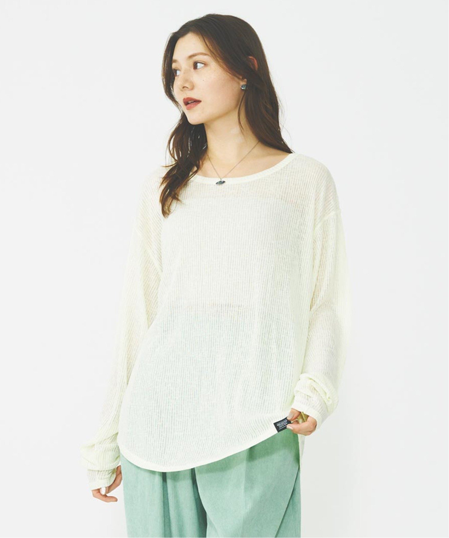 【ミルクフェド/MILKFED.】のSTRIPE SHEER L/S TOP MILKFED. インテリア・キッズ・メンズ・レディースファッション・服の通販 founy(ファニー) ファッション Fashion レディースファッション Fashion for Women キャミソール Camisole, Spaghetti Strap Top シアー Sheer, See-Through タンク Tank Top, Sleeveless Top トレンド Trend, Trending Now ルーズ Loose, Oversized LtGREEN|ID: prp329100004795917 ipo3291000000034795430
