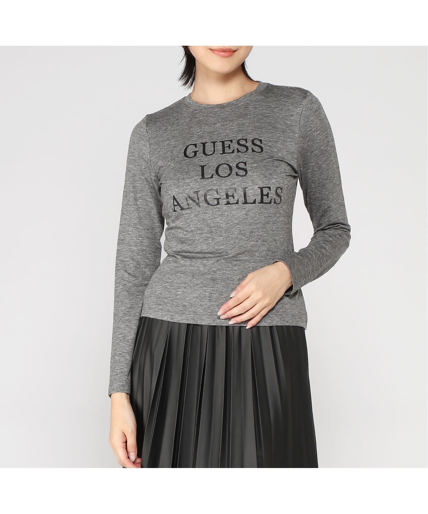 【ゲス/GUESS】のGUESS/LADIES L/Slv Tee Shirt 人気、トレンドファッション・服の通販 founy(ファニー) 　ファッション　Fashion　レディースファッション　Fashion for Women　トップス・カットソー　Cut & Sew Tops　シャツ・ブラウス・オフィスカジュアル　Elegant Blouses & Button-Ups　フェミニン　Feminine, Girly　フロント　Front, Front Design　 other-1|ID: prp329100004795919 ipo3291000000034795433