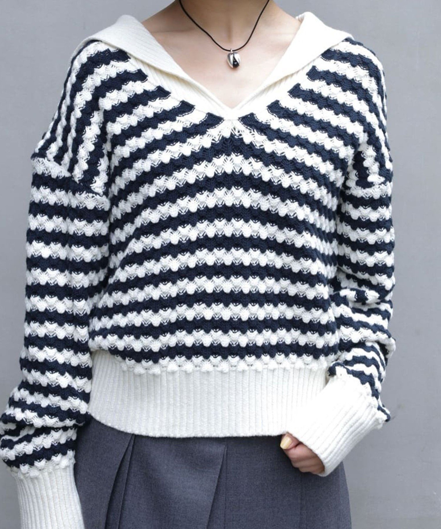 【トゥモローランド/TOMORROWLAND】のハイブリットケーブル セーラーカラープルオーバー インテリア・キッズ・メンズ・レディースファッション・服の通販 founy(ファニー) ファッション Fashion レディースファッション Fashion for Women トップス・カットソー Cut & Sew Tops カジュアルプルオーバー・ニットトップス Pullovers & Knit Tops / Casual Pullovers コンパクト Compact, Small Size ドット Polka Dot, Dot Pattern バランス Balance, Style Balance フォルム Silhouette, Form ボトム Bottoms, Lower Wear 定番 Standard, Basic Item 62 ネイビー系|ID: prp329100004795937 ipo3291000000034795528