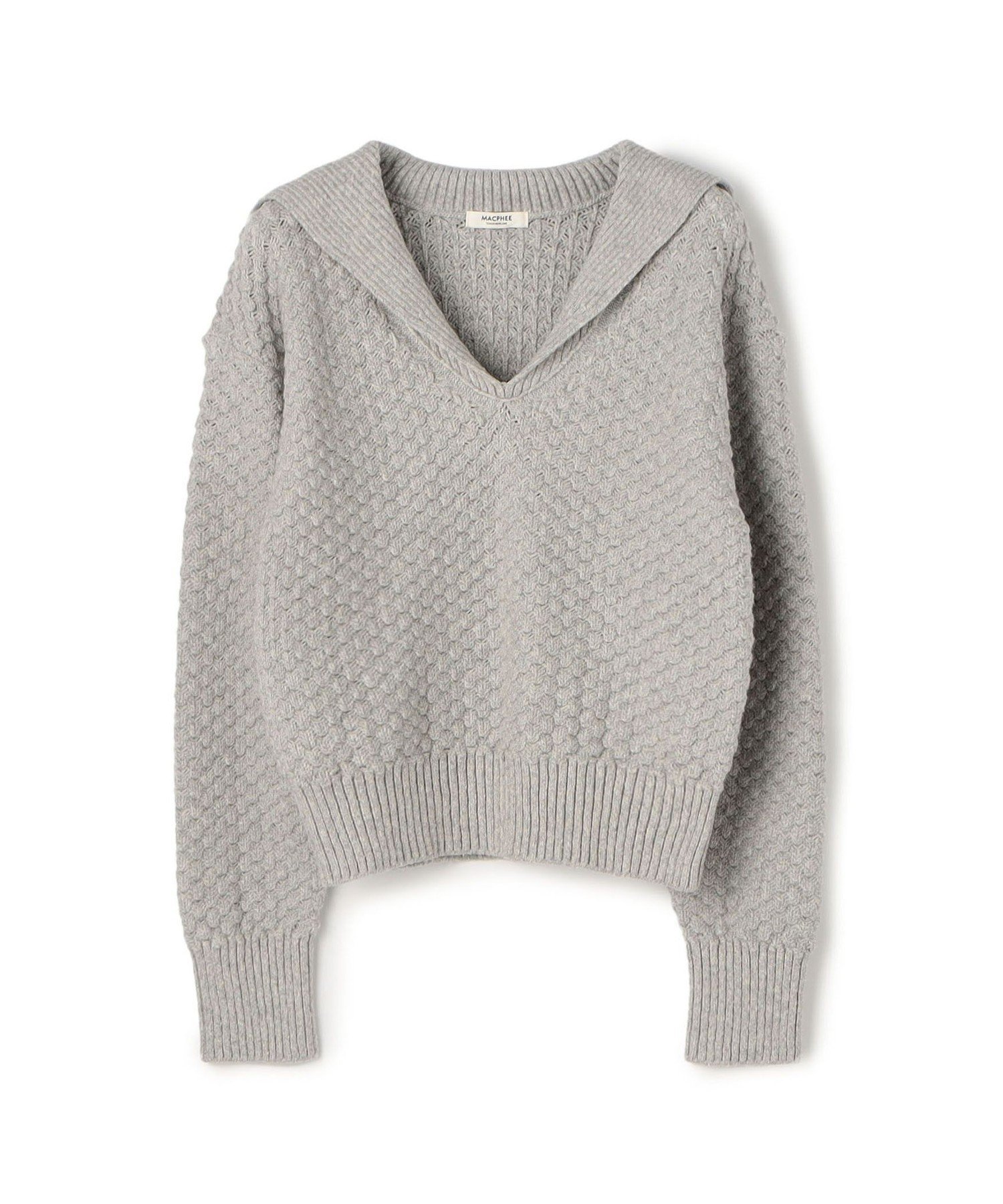 【トゥモローランド/TOMORROWLAND】のハイブリットケーブル セーラーカラープルオーバー インテリア・キッズ・メンズ・レディースファッション・服の通販 founy(ファニー) ファッション Fashion レディースファッション Fashion for Women トップス・カットソー Cut & Sew Tops カジュアルプルオーバー・ニットトップス Pullovers & Knit Tops / Casual Pullovers コンパクト Compact, Small Size ドット Polka Dot, Dot Pattern バランス Balance, Style Balance フォルム Silhouette, Form ボトム Bottoms, Lower Wear 定番 Standard, Basic Item 13 グレー|ID: prp329100004795937 ipo3291000000034795529