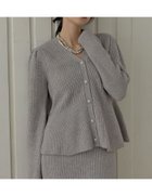 【リエディ/Re:EDIT】の畦編みペプラムラメニットカーディガン グレー|ID: prp329100004795941 ipo3291000000034795566