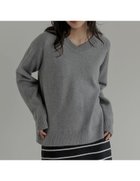 【リエディ/Re:EDIT】のアルパカタッチVネックニットプルオーバー グレー|ID: prp329100004795945 ipo3291000000034795583