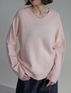 【リエディ/Re:EDIT】のアルパカタッチVネックニットプルオーバー ライトピンク|ID: prp329100004795945 ipo3291000000034795586