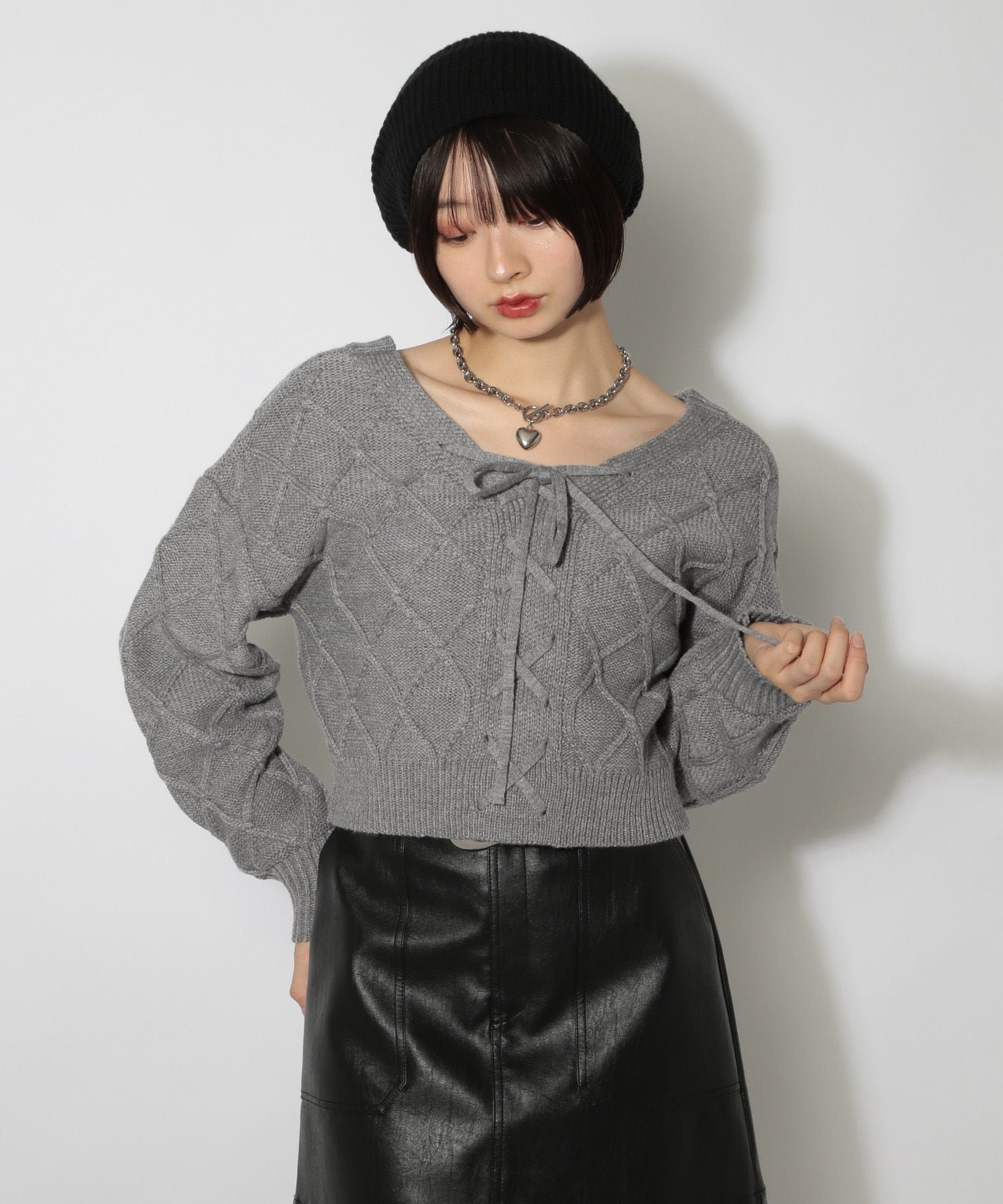 【ページボーイ/PAGEBOY】の【前後2WAY】レースアップ2WAYショート インテリア・キッズ・メンズ・レディースファッション・服の通販 founy(ファニー) 　ファッション　Fashion　レディースファッション　Fashion for Women　ショート　Short, Short Length　レース　Lace, Lace Fabric　グレー15|ID: prp329100004795952 ipo3291000000034795623