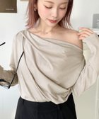 【モーメントプラス/moment+ / MEN】のワンショルドレープ長袖プルオーバー グレージュ|ID: prp329100004795966 ipo3291000000034795692