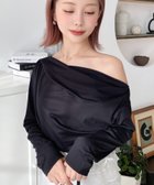 【モーメントプラス/moment+ / MEN】のワンショルドレープ長袖プルオーバー ブラック|ID: prp329100004795966 ipo3291000000034795697