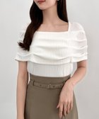 【ジュノア/JUNOAH】のCENEA オフショル風スクエアネックドレープリブカットソー ホワイト|ID: prp329100004795969 ipo3291000000034795708