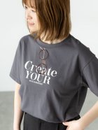 【テチチ/Te chichi】のメガネ刺繍プリントTシャツ チャコールグレー|ID: prp329100004795971 ipo3291000000034795716