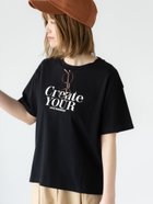 【テチチ/Te chichi】のメガネ刺繍プリントTシャツ ブラック|ID: prp329100004795971 ipo3291000000034795717