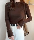 【ミニミニストア/miniministore】のパイピングトップス ヒートインナー微起毛 ブラウン|ID: prp329100004795982 ipo3291000000034795774