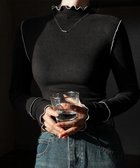 【ミニミニストア/miniministore】のパイピングトップス ヒートインナー微起毛 ブラック|ID: prp329100004795982 ipo3291000000034795775