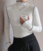 【ミニミニストア/miniministore】のパイピングトップス ヒートインナー微起毛 ホワイト|ID: prp329100004795982 ipo3291000000035139701