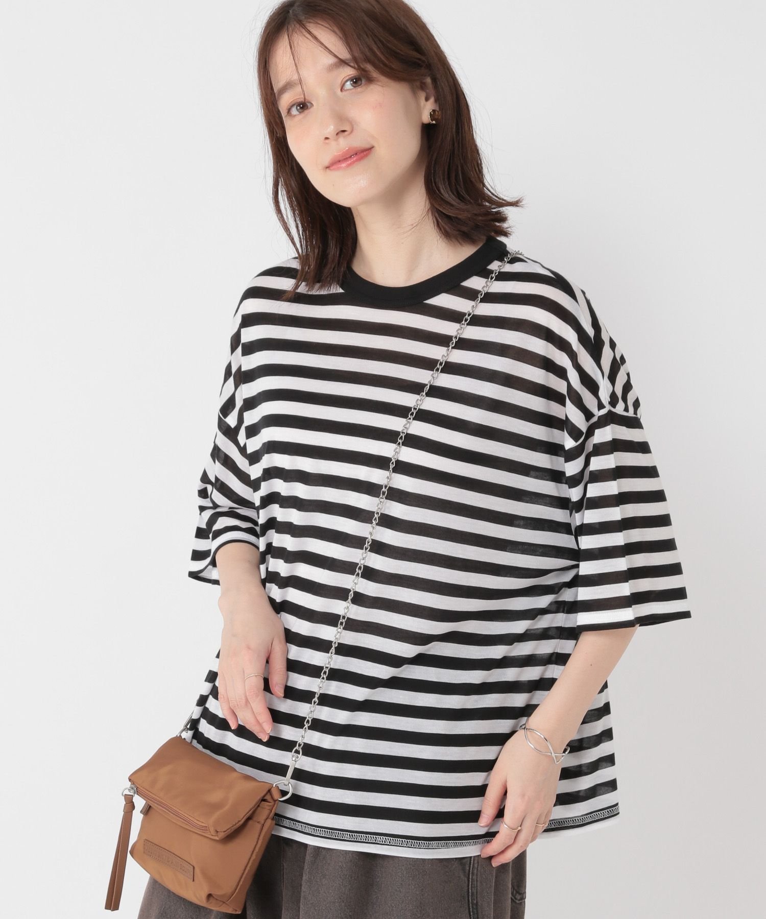 【スタディオ クリップ/studio CLIP】のシアーボーダーオーバーサイズプルオーバー 人気、トレンドファッション・服の通販 founy(ファニー) 　ファッション　Fashion　レディースファッション　Fashion for Women　トップス・カットソー　Cut & Sew Tops　カジュアルプルオーバー・ニットトップス　Pullovers & Knit Tops / Casual Pullovers　おすすめ　Recommended / Our Picks　カットソー　Cut and Sewn Top　サロペット　Overalls, Salopette　シアー　Sheer, See-Through　トレンド　Trend, Trending Now　バランス　Balance, Style Balance　ベスト　Vest, Waistcoat　ベーシック　Basic, Essential　ボトム　Bottoms, Lower Wear　ボーダー　Border, Stripe　 other-1|ID: prp329100004795985 ipo3291000000034795784