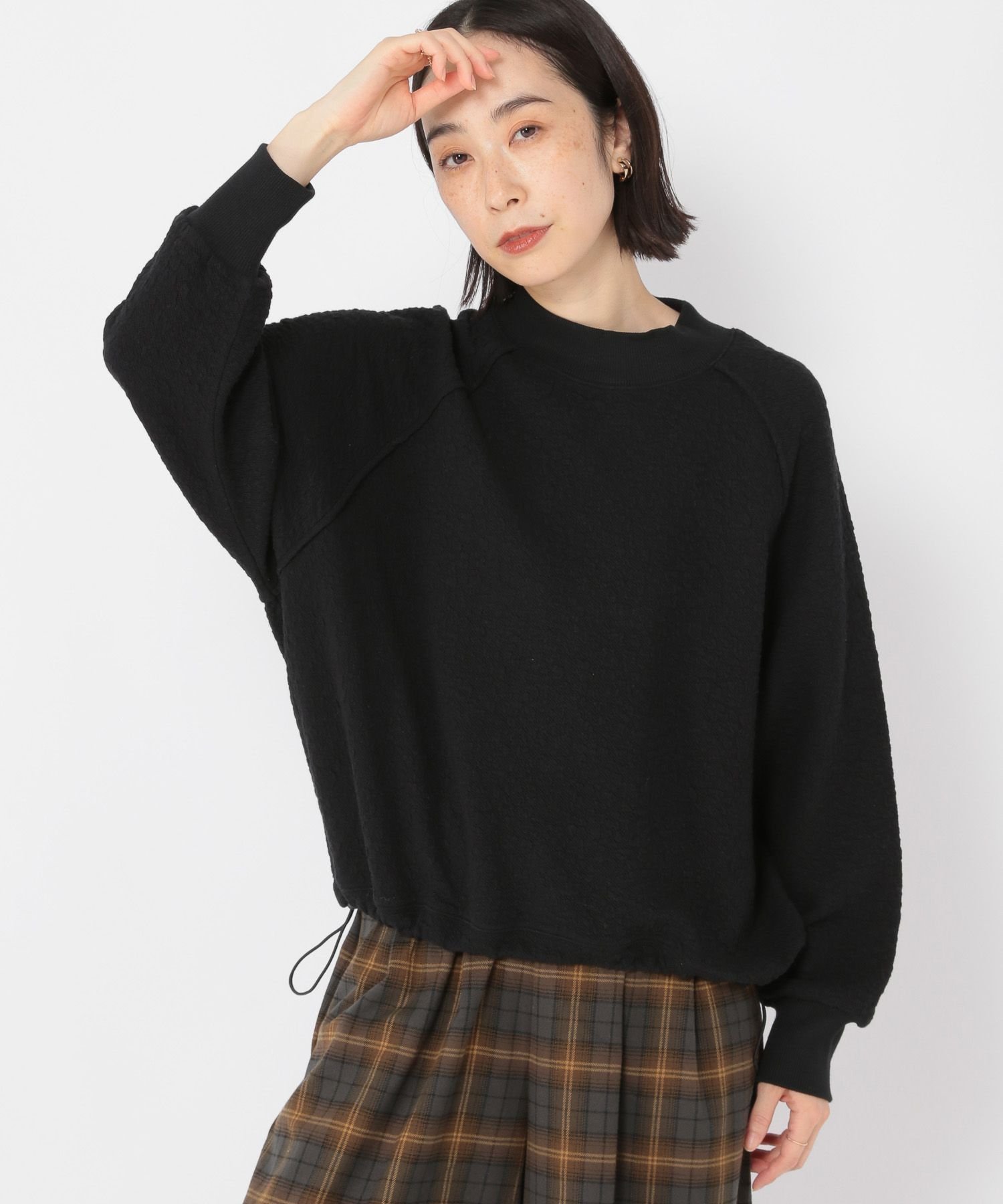 【スタディオ クリップ/studio CLIP】のふくれジャガードドロストプルオーバー インテリア・キッズ・メンズ・レディースファッション・服の通販 founy(ファニー) 　ファッション　Fashion　レディースファッション　Fashion for Women　トップス・カットソー　Cut & Sew Tops　カジュアルプルオーバー・ニットトップス　Pullovers & Knit Tops / Casual Pullovers　おすすめ　Recommended / Our Picks　シンプル　Simple, Minimal　スカーチョ　Skacho, Skirt-Pants　トレンド　Trend, Trending Now　ベスト　Vest, Waistcoat　モックネック　Mock Neck, Short Turtleneck　ワイド　Wide, Wide Fit　ブラック19|ID: prp329100004795987 ipo3291000000034795799
