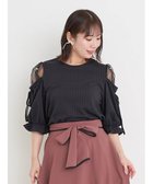 【ジェイ アンド シュプール/Re J&SUPURE】の肩チュールパール付きトップス 黒|ID: prp329100004795991 ipo3291000000034795812