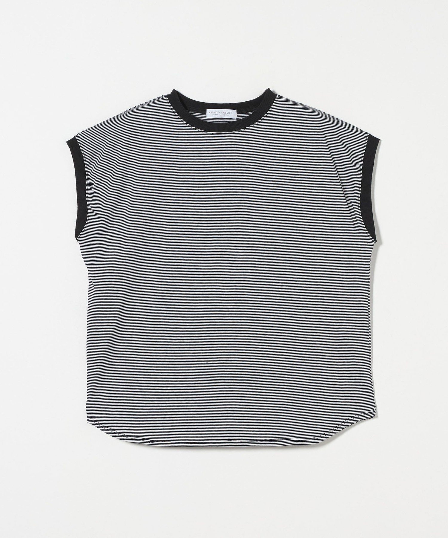 【ユナイテッドアローズ/UNITED ARROWS】のシルケットボーダー フレンチスリーブTシャツ A DAY IN THE LIFE インテリア・キッズ・メンズ・レディースファッション・服の通販 founy(ファニー) ファッション Fashion レディースファッション Fashion for Women トップス・カットソー Cut & Sew Tops シャツ・ブラウス・オフィスカジュアル Elegant Blouses & Button-Ups ロングTシャツ・Tシャツ Longline T-Shirts & Tees インナー Innerwear シルケット Silket, Silky Cotton シンプル Simple, Minimal スリーブ Sleeve, Long Sleeve / Short Sleeve デニム Denim, Jeans Material フレンチ French, French Style ベーシック Basic, Essential ボーダー Border, Stripe アウトレット Outlet / Clearance 夏 Summer BLACK|ID: prp329100004796002 ipo3291000000034795849