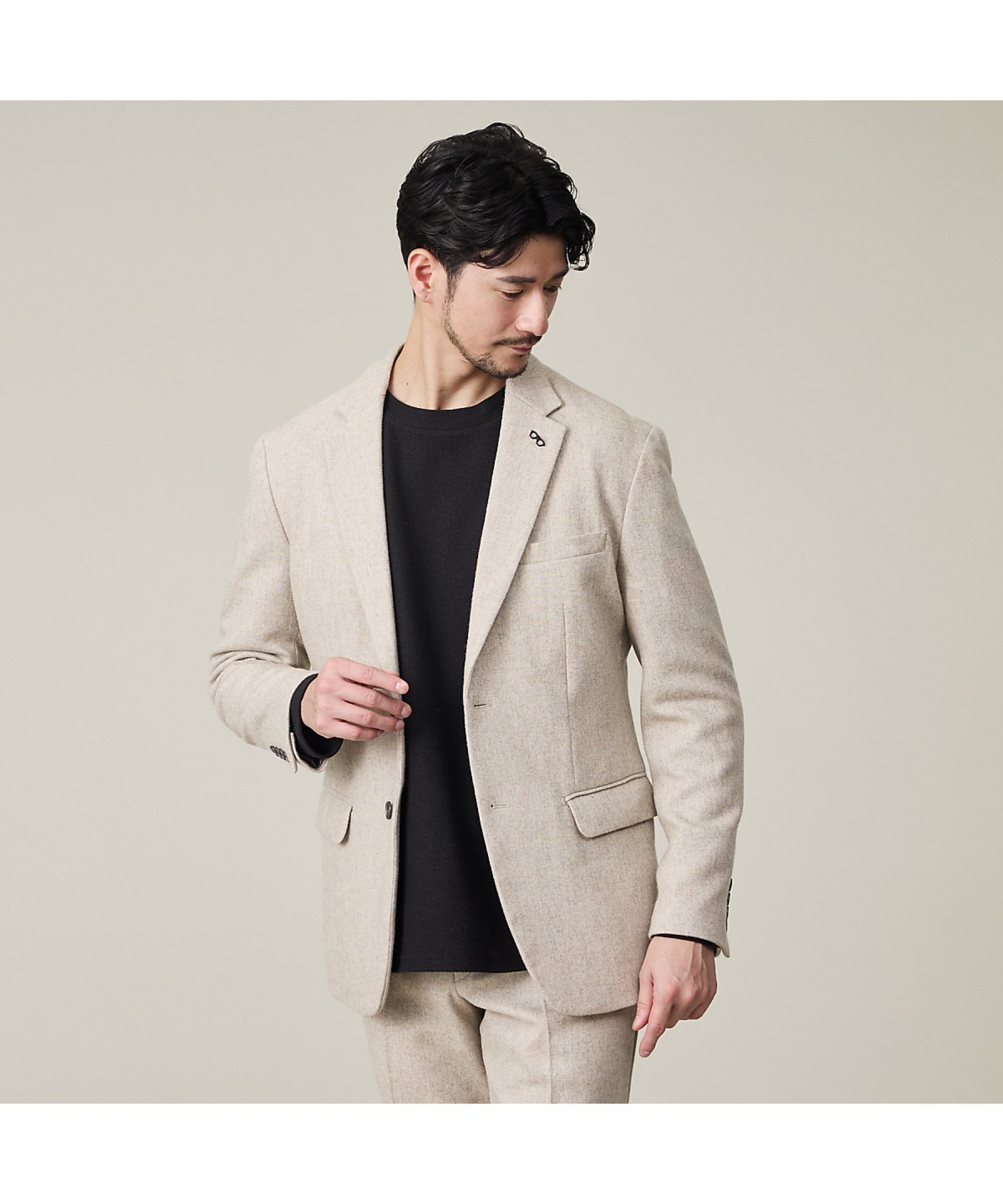 【アバハウス/ABAHOUSE / MEN】の【カシミヤブレンド】ウール ツイルジャケット / セットアップ対応 インテリア・キッズ・メンズ・レディースファッション・服の通販 founy(ファニー) ファッション Fashion メンズファッション Fashion for Men セットアップ Matching Sets シンプル Simple, Minimal ジャケット Jacket, Outerwear ストレッチ Stretch, Stretchy Fabric スラックス Slacks, Dress Pants セットアップ Set-Up, Coordinated Outfit おすすめ Recommended / Our Picks ライトベージュ|ID: prp329100004796013 ipo3291000000034795895